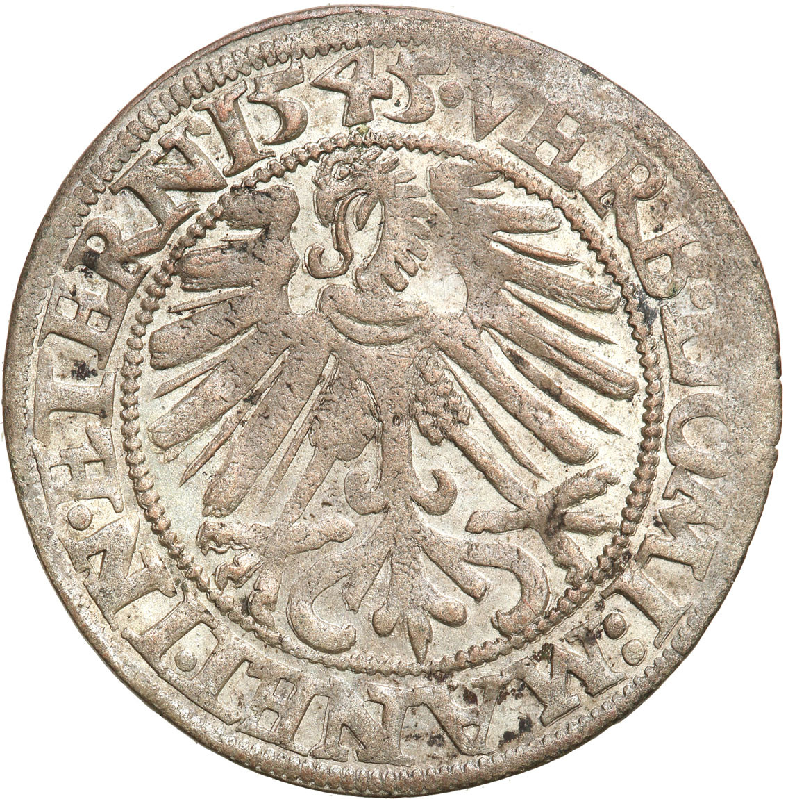 Śląsk. Księstwo Legnicko-Brzesko-Wołowskie. Fryderyk II (1505–1547). Grosz 1545, Legnica